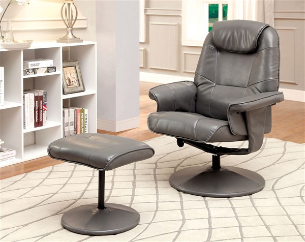 Stanton Brown Leatherette Swivel Lounger Ottoman - Shop for Affordable ...