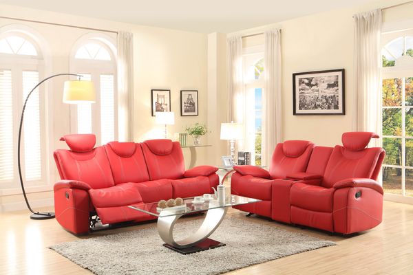 Talbot Reclining Sofa Set In Red