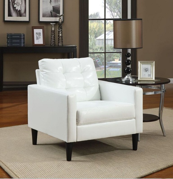 Balin White PU Leather Accent Chair - Shop for Affordable Home