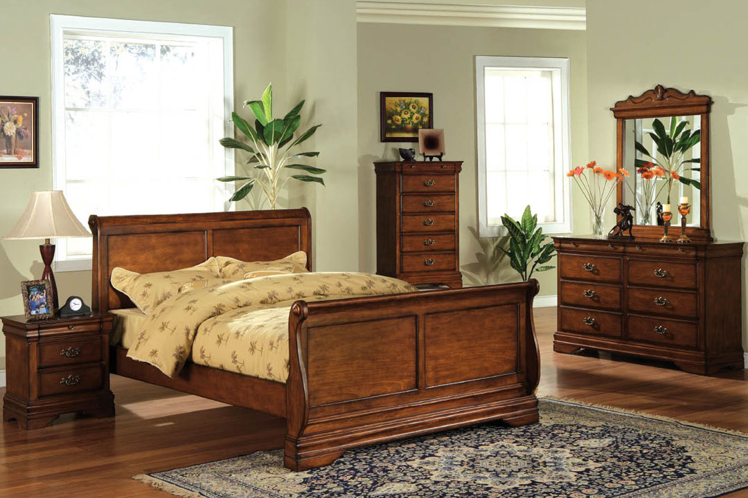 Venice Dark Oak E.King Sleigh Bed - Shop for Affordable Home Furniture ...